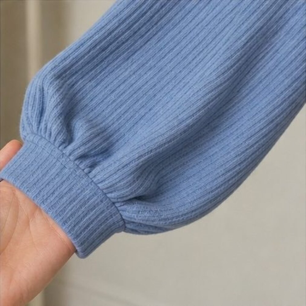 Blue Ruffle Blouse - Picture 5 of 6